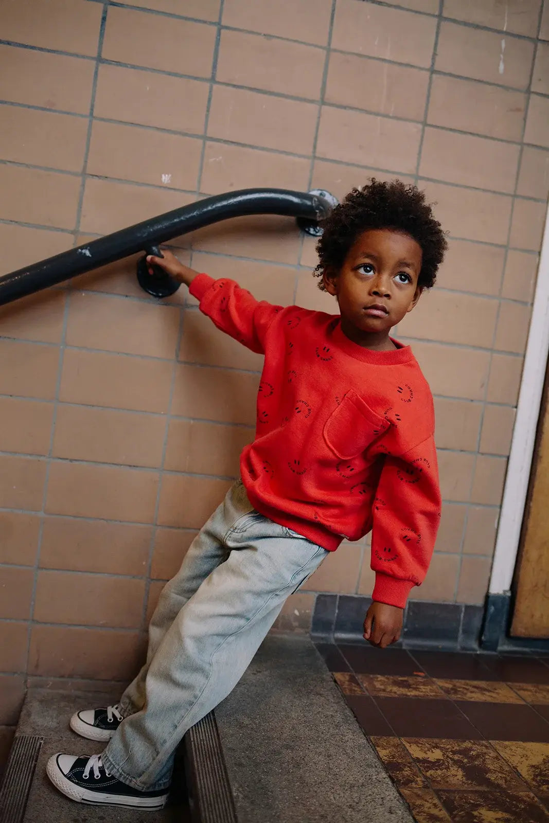 Sproet & Sprout | Club Chaos sweater met print - helderrood