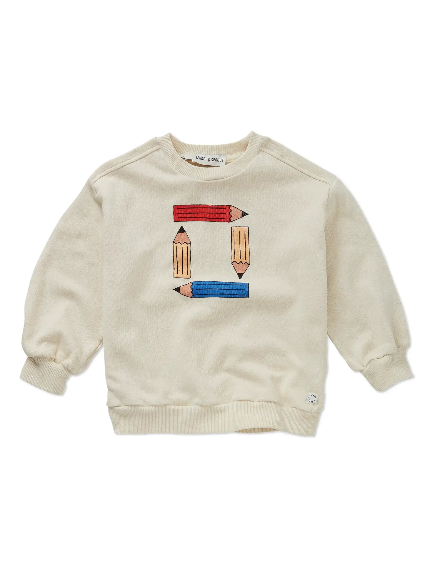 Sproet & Sprout | sweater met potlodenprint - ivoor