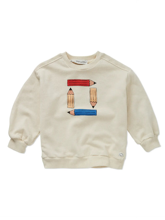 Sproet & Sprout | sweater met potlodenprint - ivoor