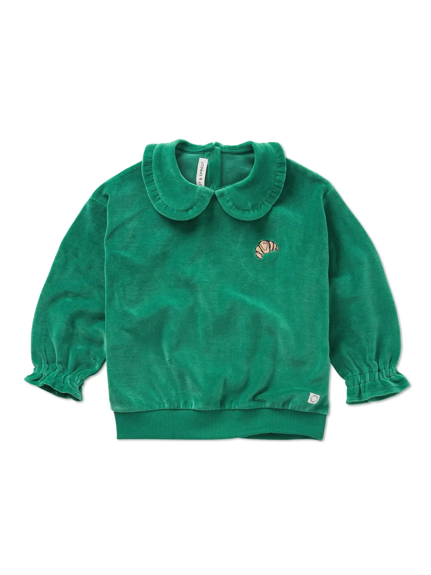 Sproet & Sprout | velours sweater met kraag - diepgroen