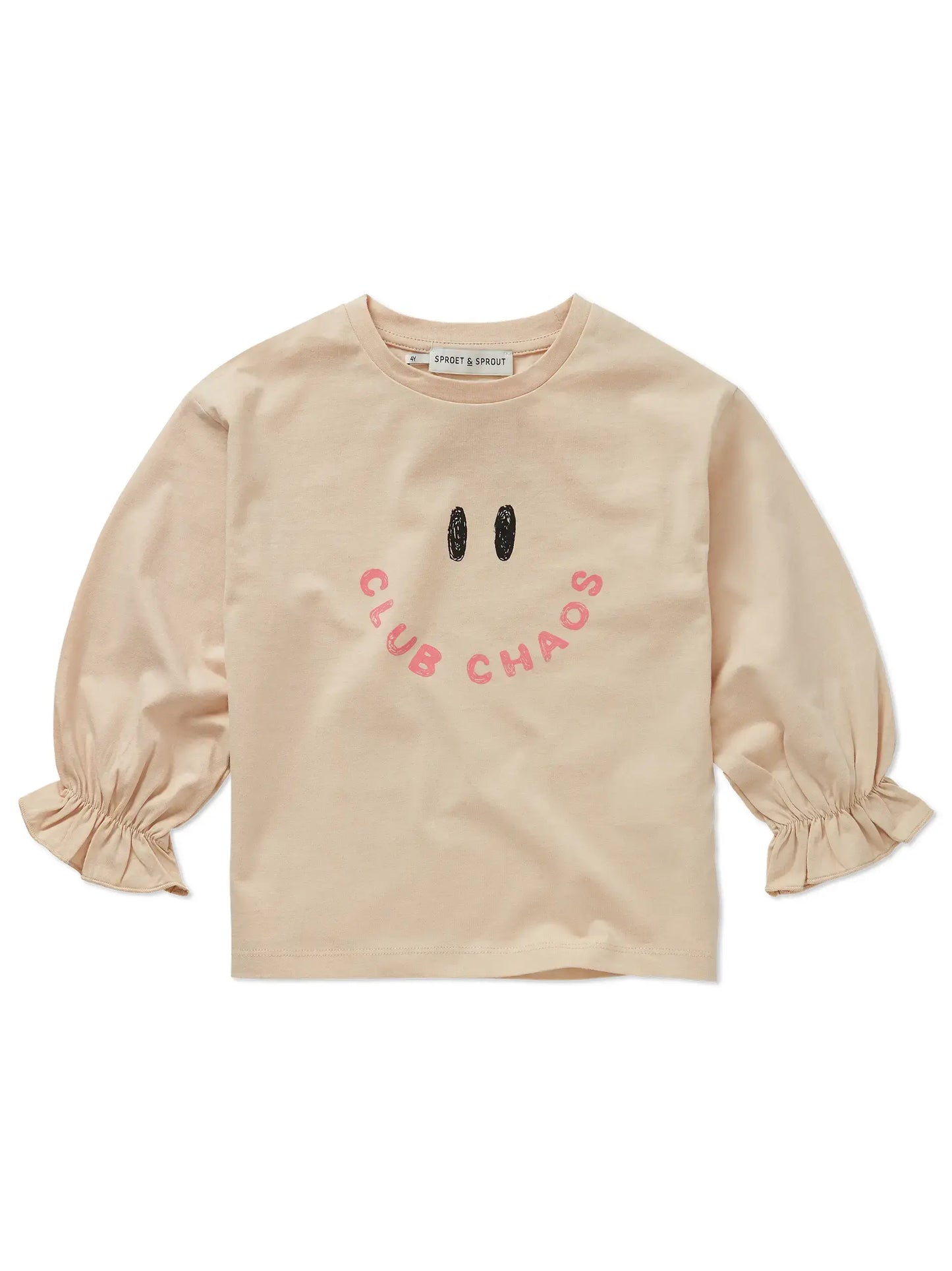 Sproet & Sprout | longsleeve Club Chaos met ruches - zacht beige