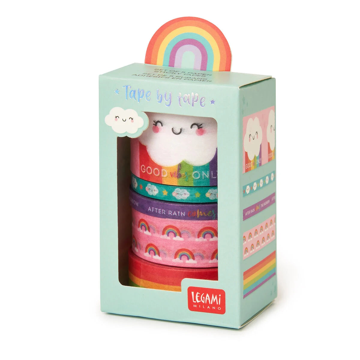 Legami | Washi Tape Set Regenboog – 5 Stuks | Tape By Tape