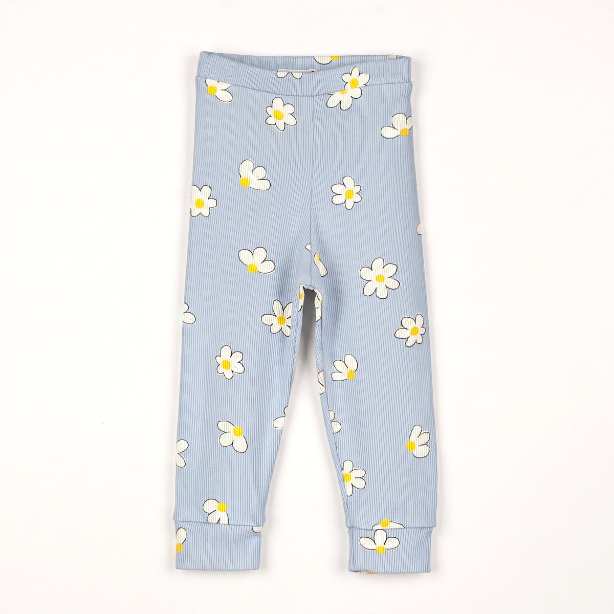 Lötiekids | Daisies baby rib legging stone blue