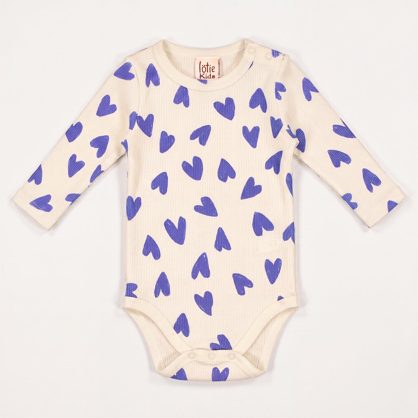 Lötiekids | Hearts longsleeve romper crème