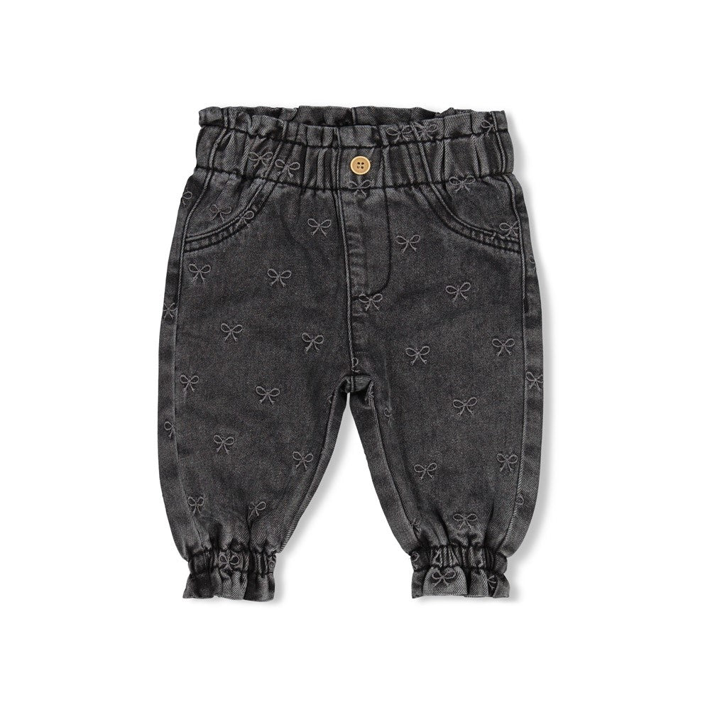 Feetje | Denim broek met strikjes Winter Denims antraciet