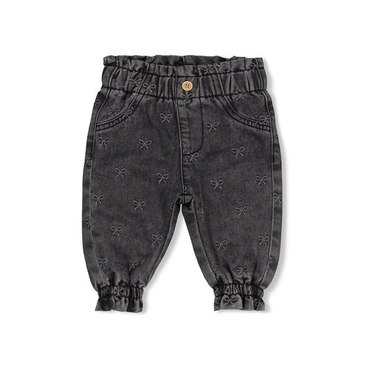 Feetje | Denim broek met strikjes Winter Denims antraciet