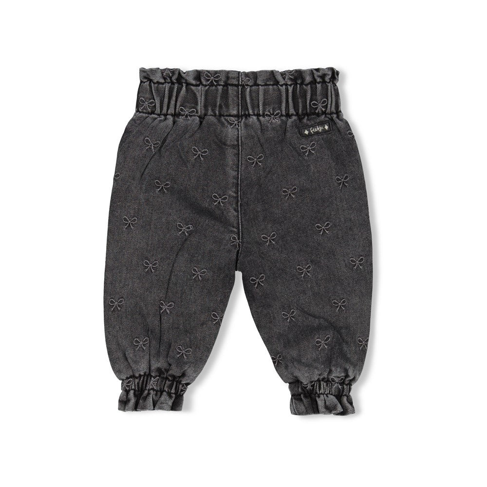 Feetje | Denim broek met strikjes Winter Denims antraciet