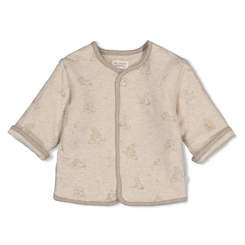 Feetje | Omkeerbaar velours jasje The Cuddle Company taupe