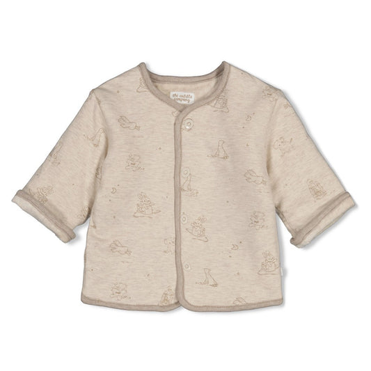 Feetje | Omkeerbaar velours jasje The Cuddle Company taupe