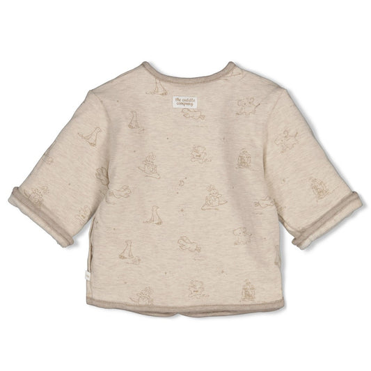 Feetje | Omkeerbaar velours jasje The Cuddle Company taupe