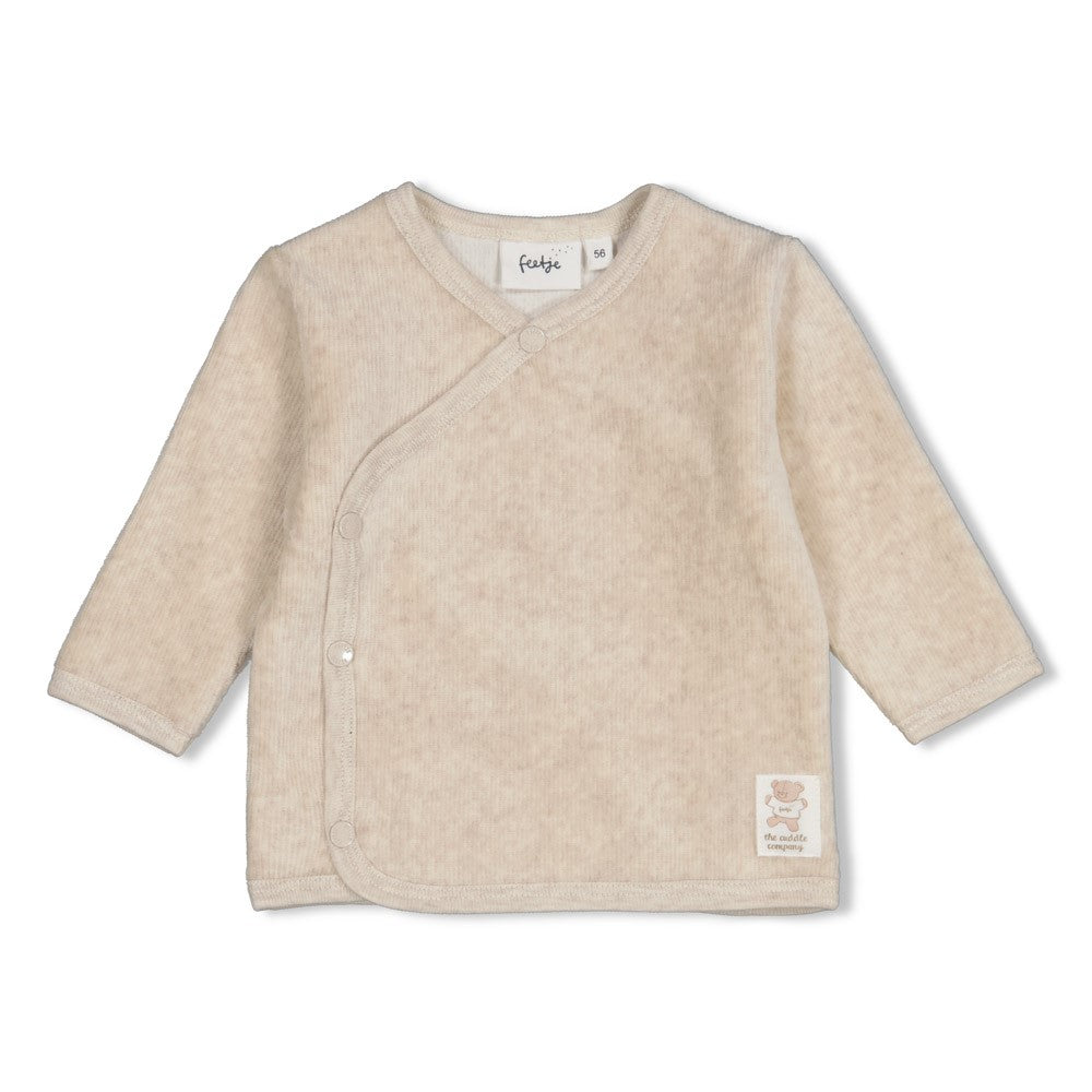 Feetje | Velours overslagshirt The Cuddle Company taupe