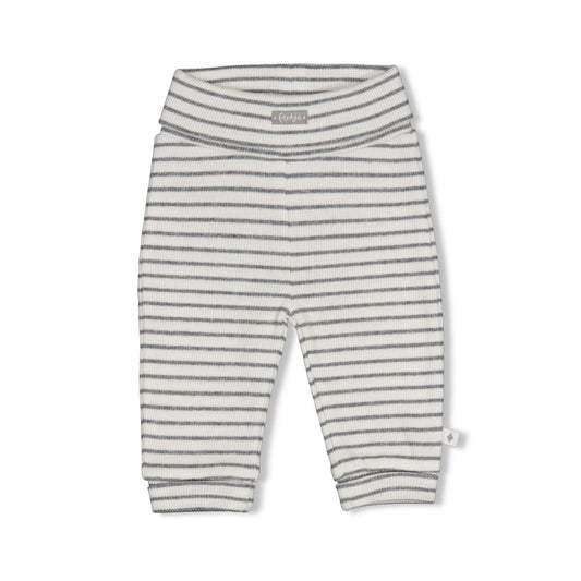 Feetje | Gestreept rib broekje Penguin Cuddles antraciet
