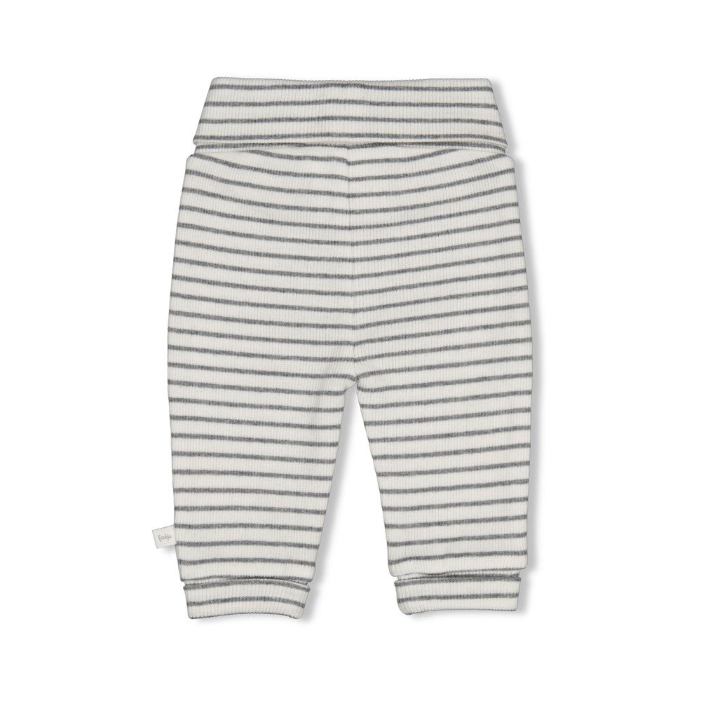 Feetje | Gestreept rib broekje Penguin Cuddles antraciet