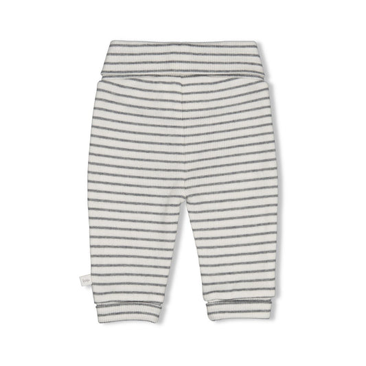 Feetje | Gestreept rib broekje Penguin Cuddles antraciet