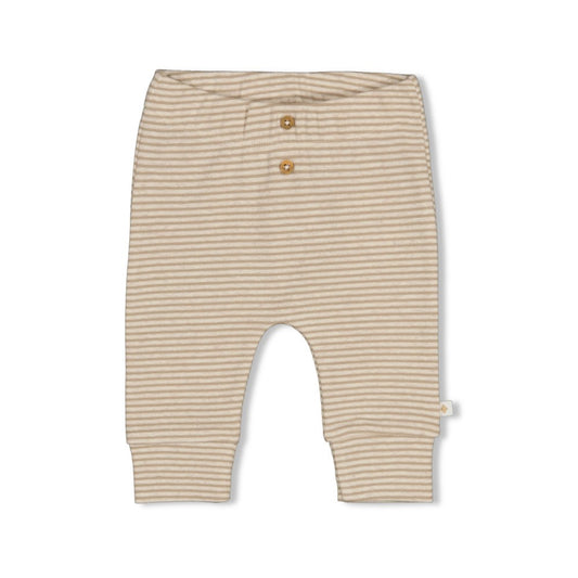Feetje | Gestreept rib broekje Over the Moon for You taupe