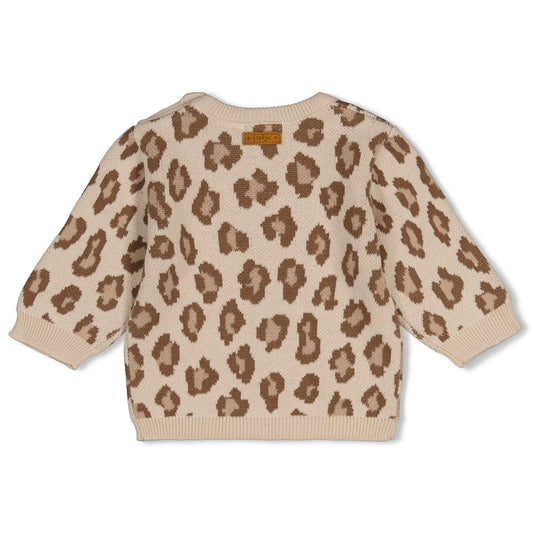 Feetje | Gebreide trui met panterprint The Knits zand
