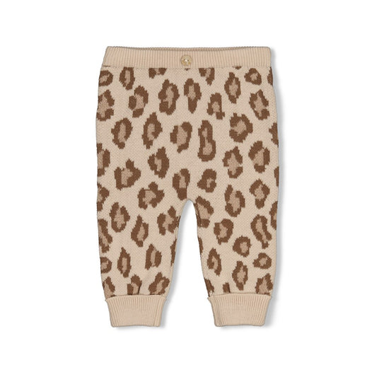 Feetje | Gebreid broekje met panterprint The Knits zand
