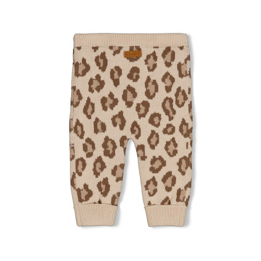 Feetje | Gebreid broekje met panterprint The Knits zand