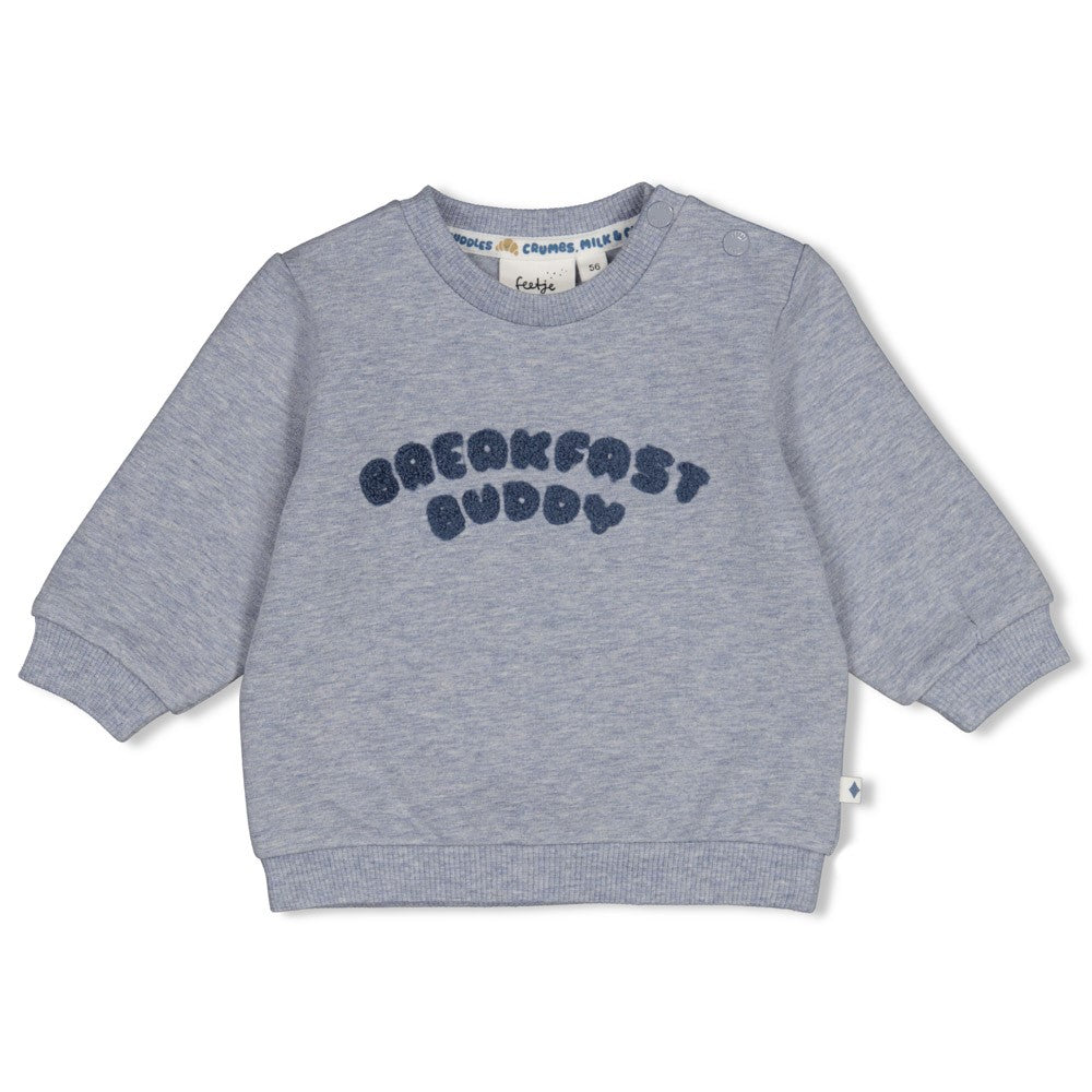 Feetje | Sweater Breakfast Buddy blauw melange