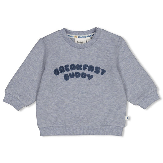 Feetje | Sweater Breakfast Buddy blauw melange