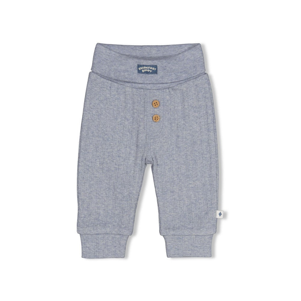 Feetje | Rib broekje Breakfast Buddy blauw melange