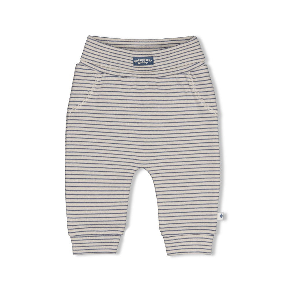 Feetje | Gestreept rib broekje Breakfast Buddy blauw