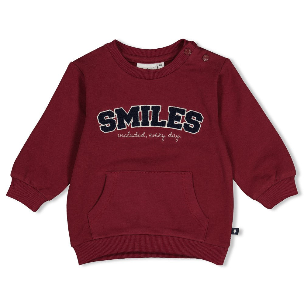 Feetje | Sweater Smiles Built for Fun bordeaux