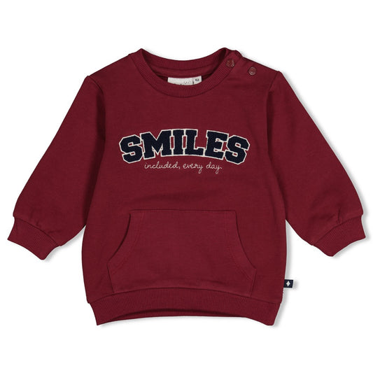 Feetje | Sweater Smiles Built for Fun bordeaux