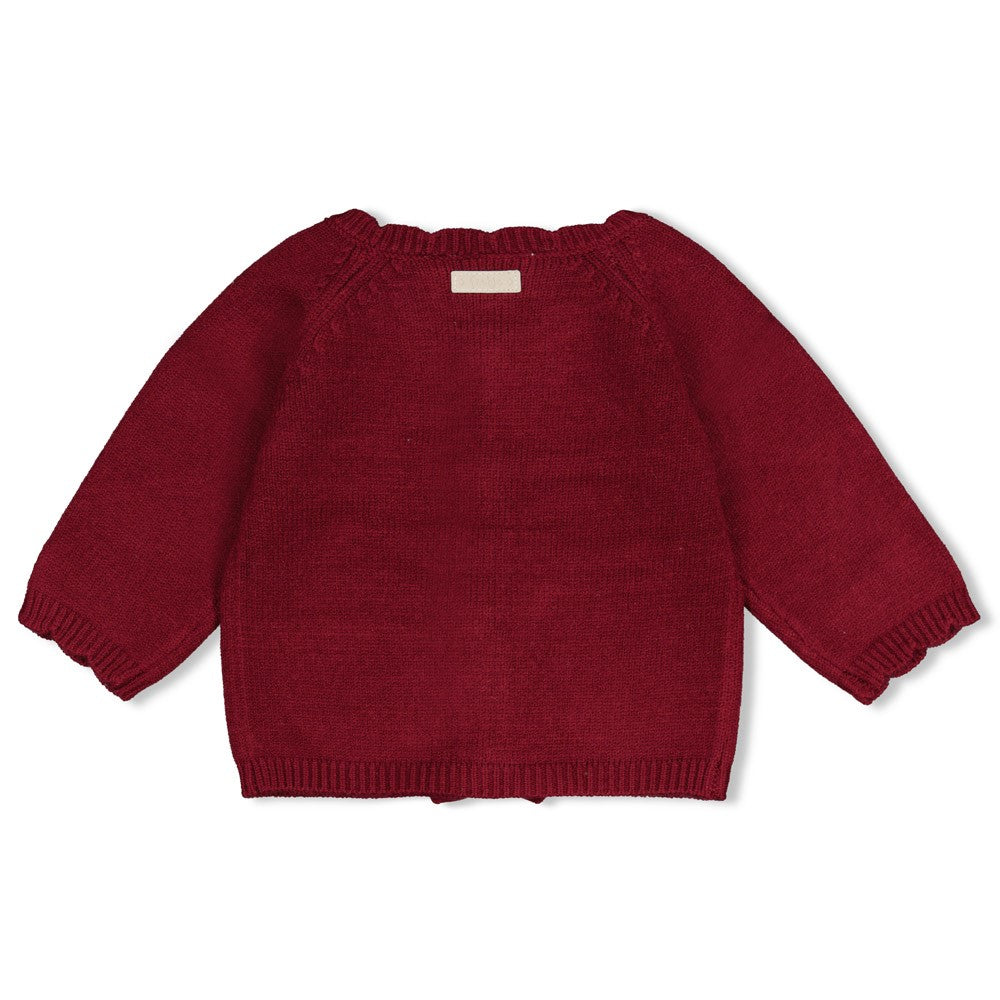 Feetje | Gebreid vestje met strikken My Little Love bordeaux