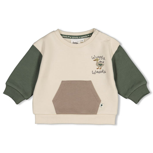 Feetje | Relaxed fit sweater Wiggle and Waddle offwhite