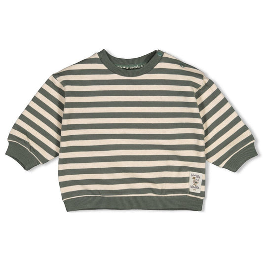 Feetje | Oversized gestreepte sweater Wiggle and Waddle groen