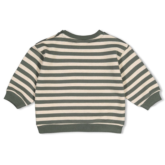 Feetje | Oversized gestreepte sweater Wiggle and Waddle groen