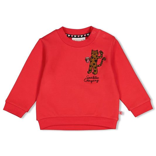Feetje | Rode sweater City Chic met panterprint