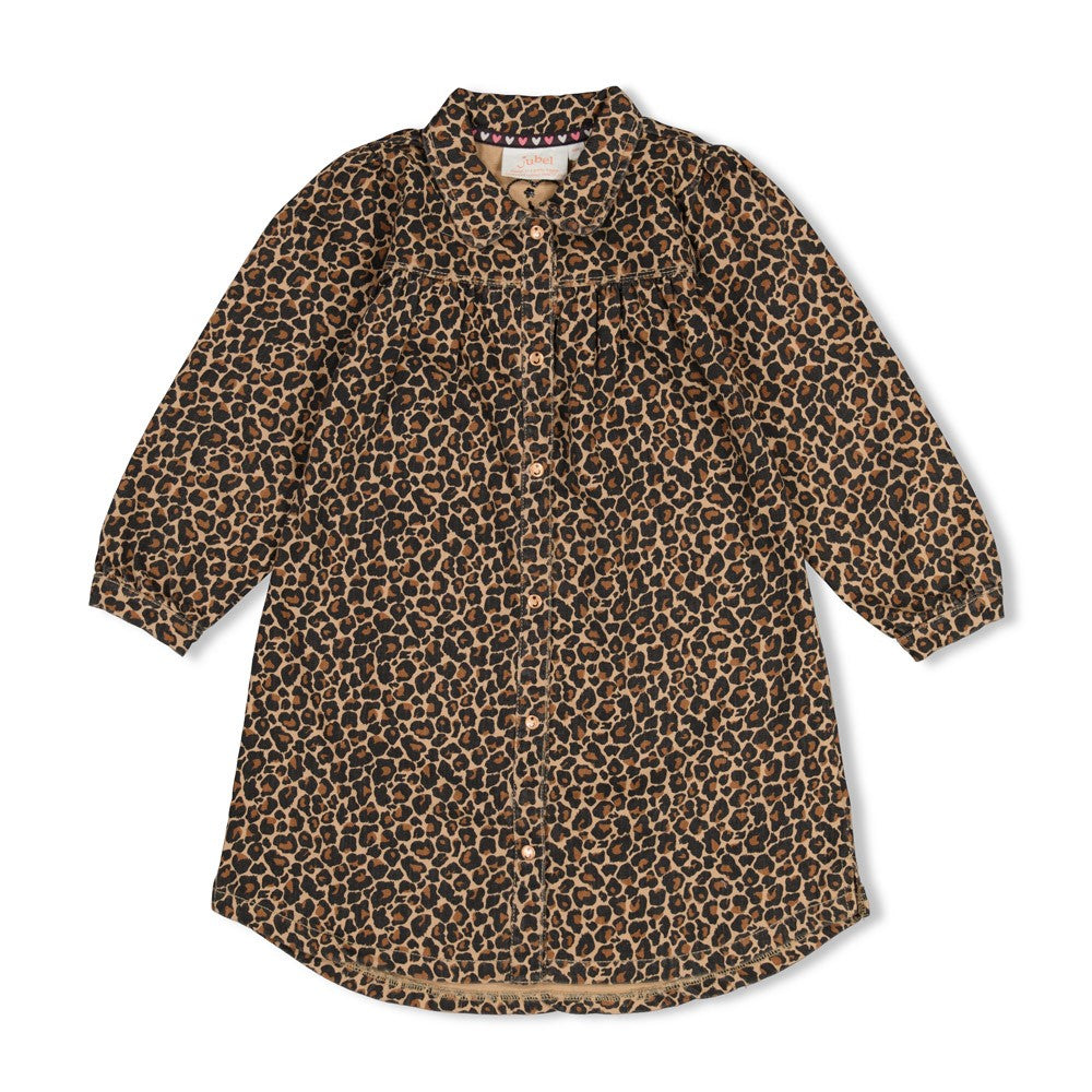 Jubel | Denim jurk met AOP City Chic - Zand