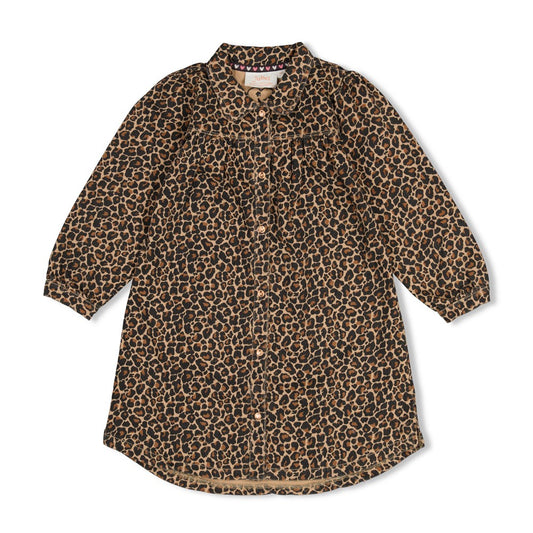 Jubel | Denim jurk met AOP City Chic - Zand