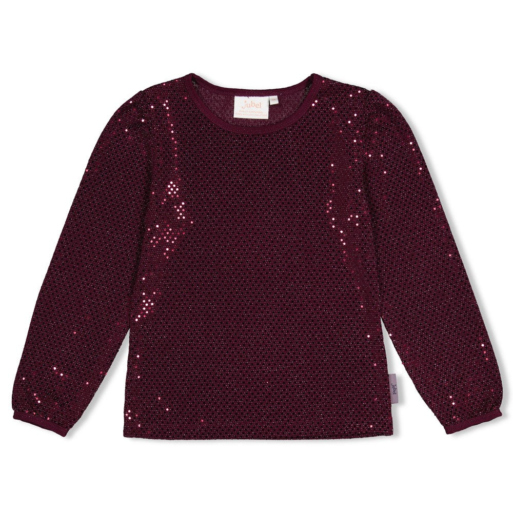 Jubel | Longsleeve met pailletten Daily Princess - Bordeaux
