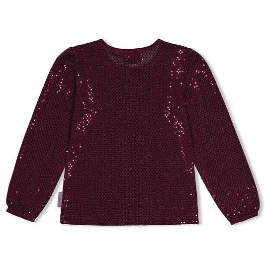 Jubel | Longsleeve met pailletten Daily Princess - Bordeaux