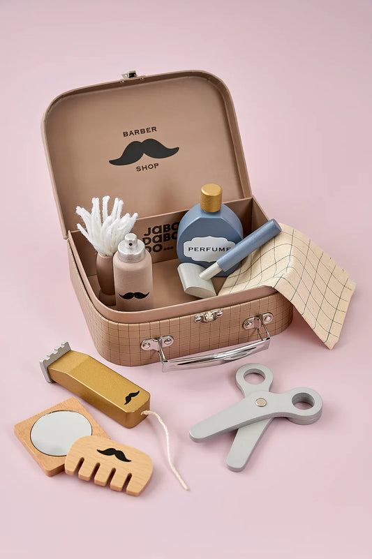 Jabadabado | barbier koffer – houten barbier speelgoed set voor kinderen