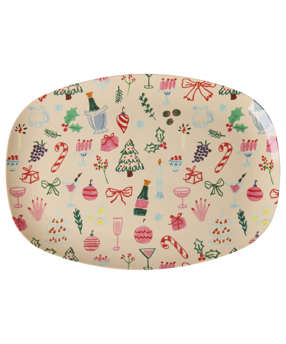 RICE | melamine kerstbord Xmas Galore rechthoekig