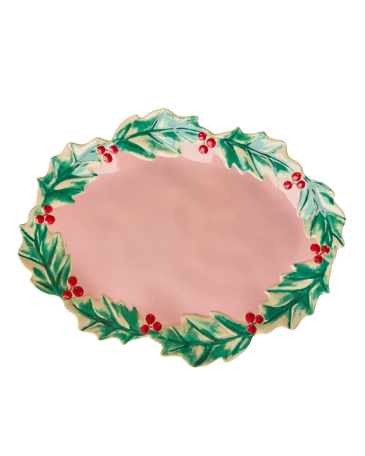 RICE | melamine kerst serveerschaal roze Hawthorn Edge