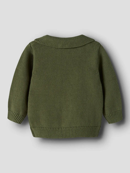 Lil’ Atelier | Baby gebreide polo trui | Groen