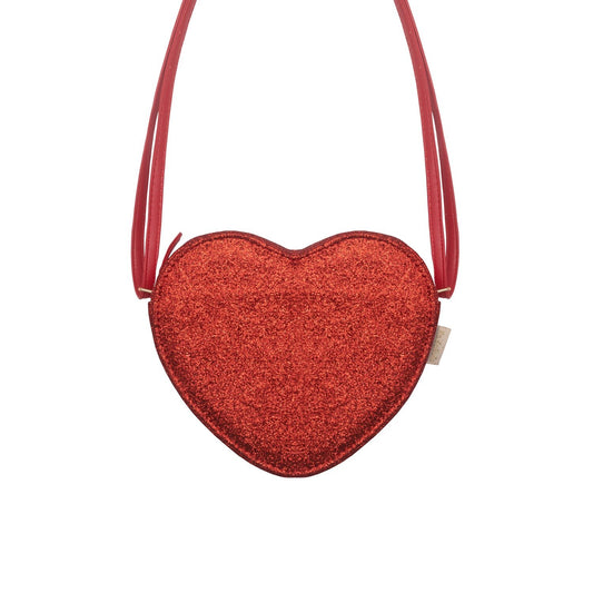 Rockahula | Kindertas hart glitter – schoudertas meisjes rood