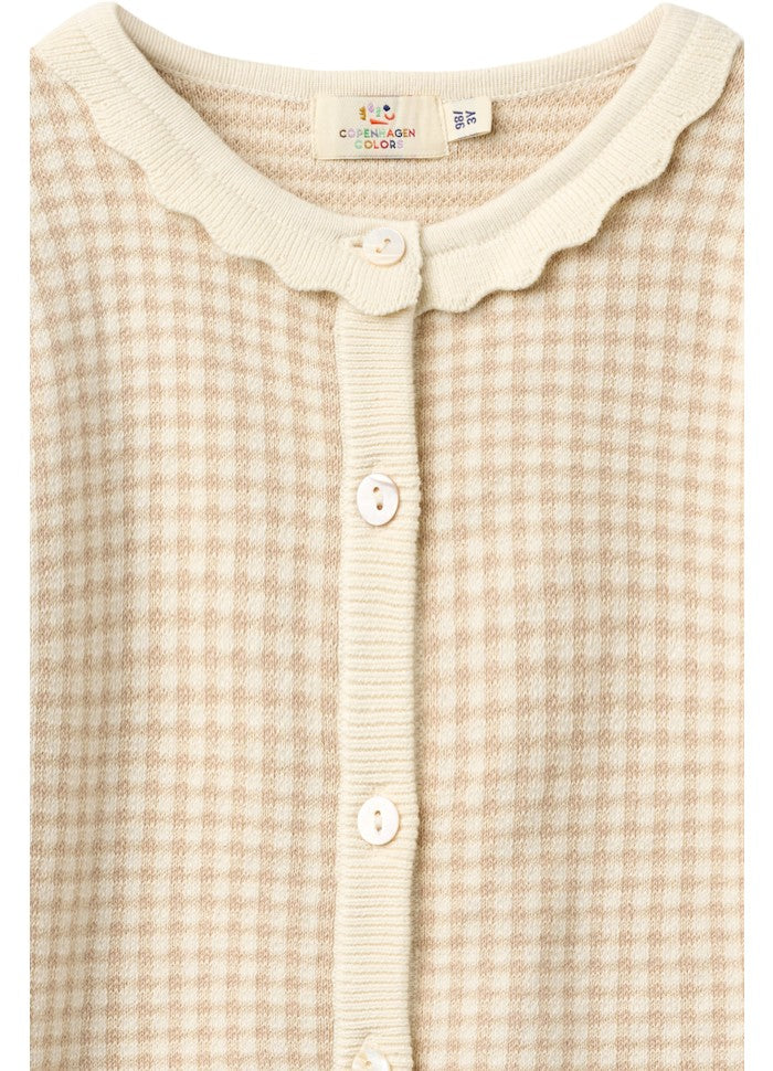 Copenhagen colors | Check jaquard cardigan beige top