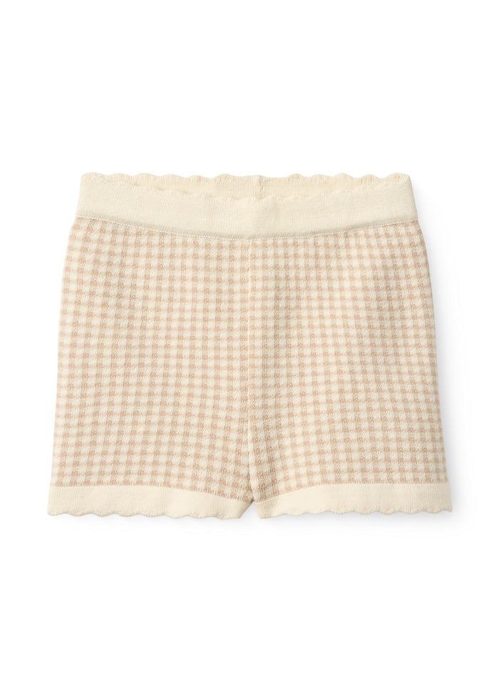 Copenhagen colors | Check jaquard short beige kort broekje