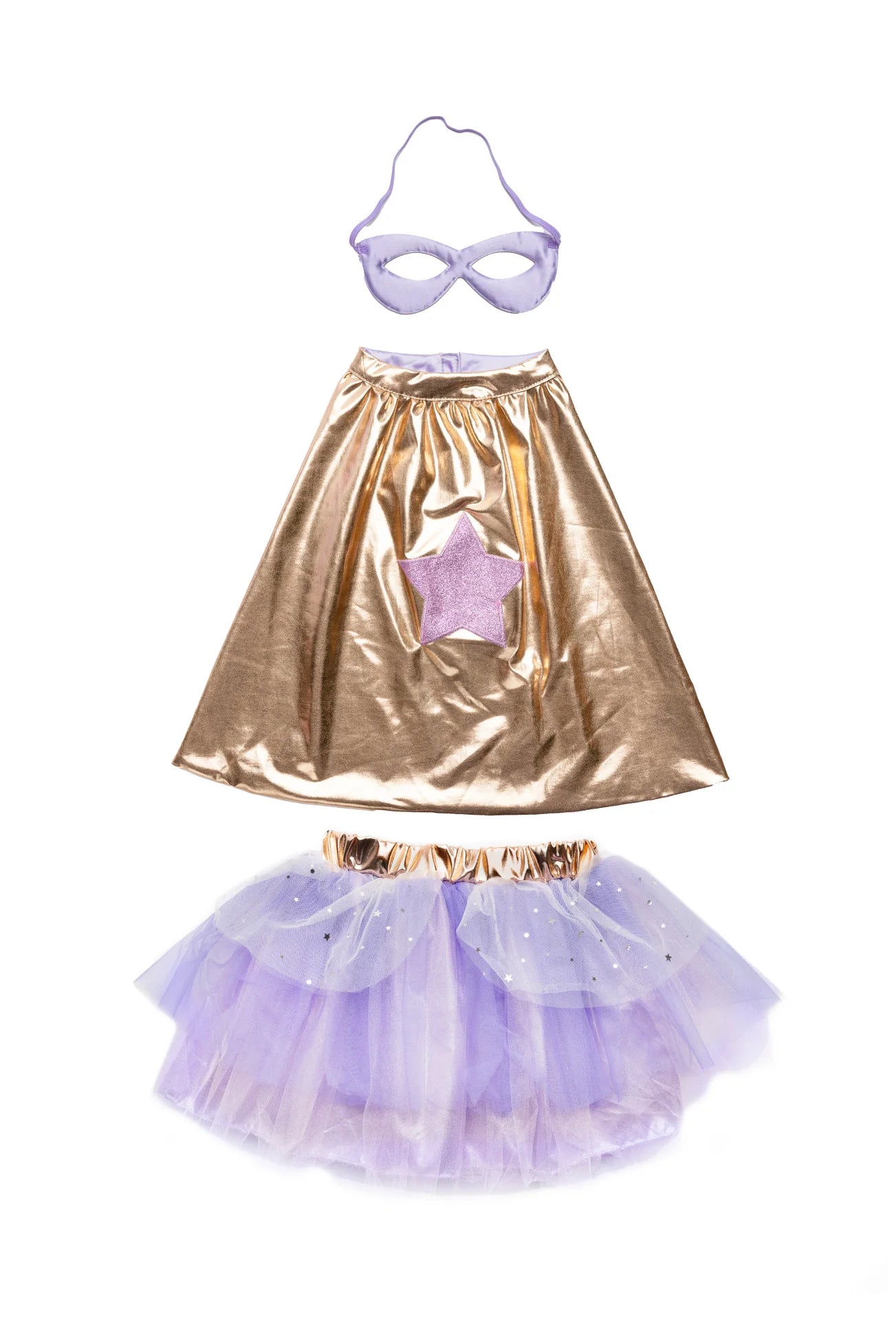 Great Pretenders superhelden set met roségouden cape, tutu en masker