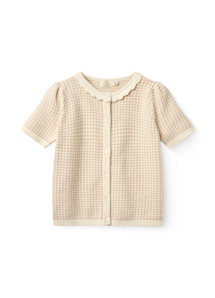 Copenhagen colors | Check jaquard cardigan beige top
