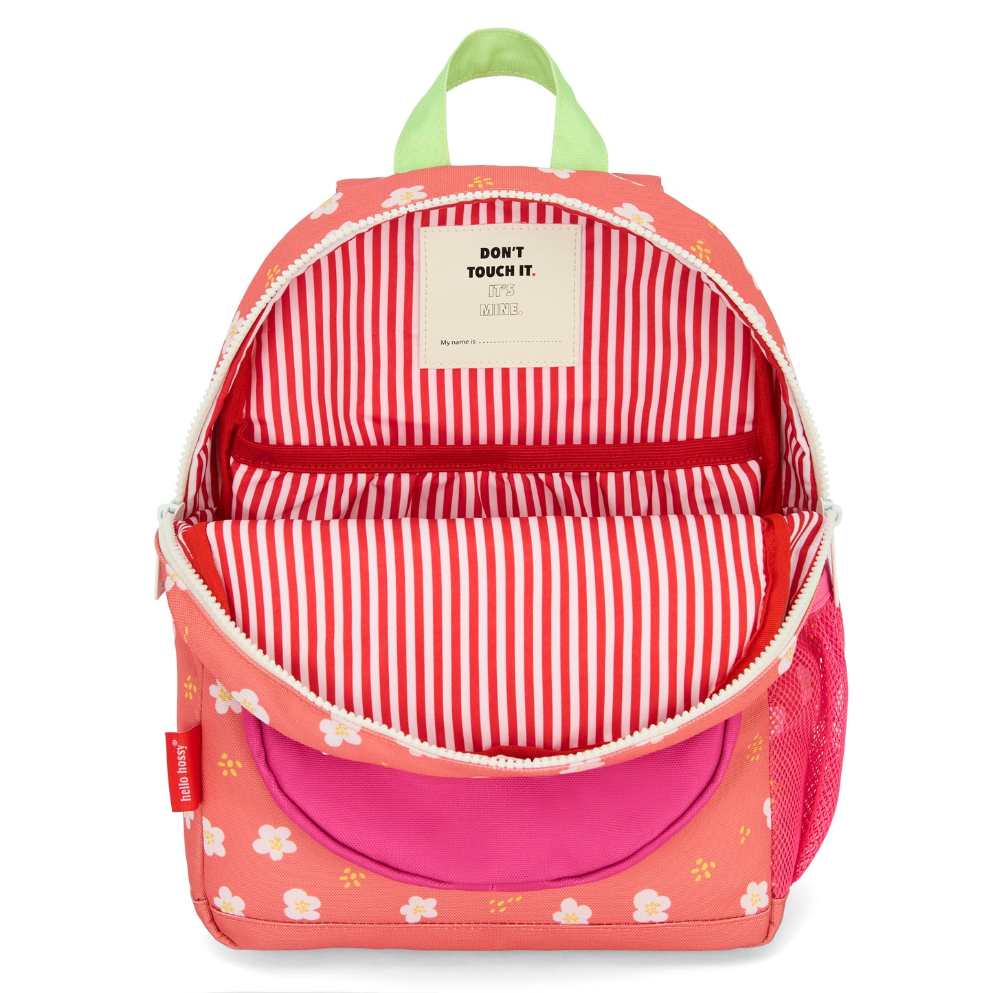 Binnenkant van de Hello Hossy Peachy Bloom kinderrugzak
