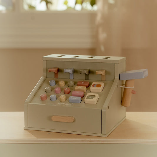 houten speelgoed kassa voor kinderen met pinautomaat