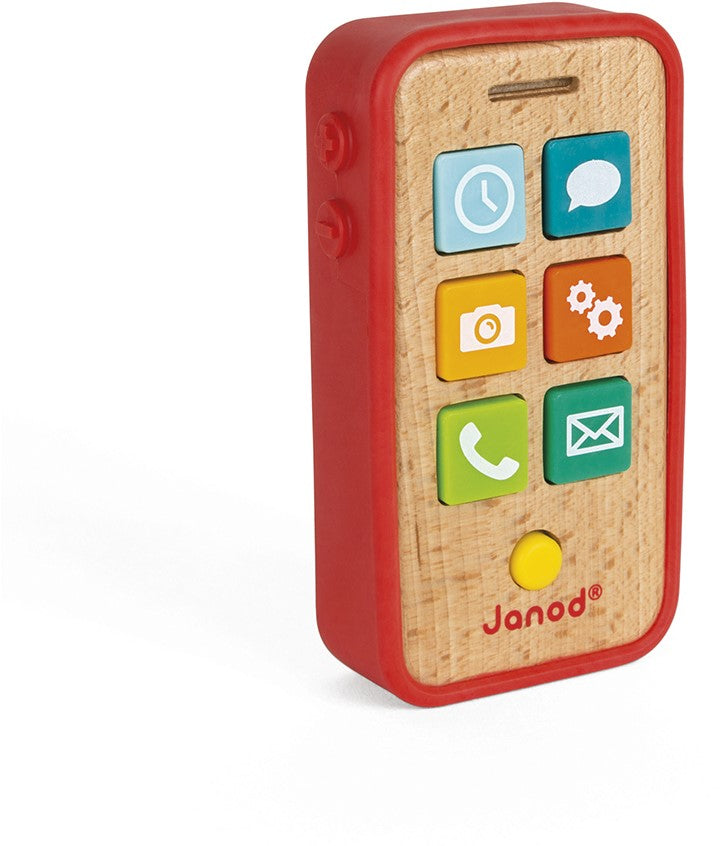 Janod | Telefoon met geluid – houten speelgoedtelefoon