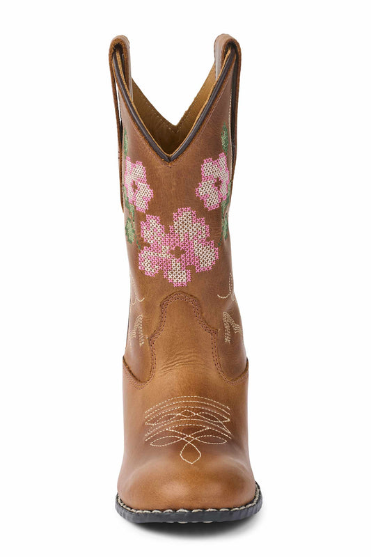 Bootstock | Limited cowboy boot high - brown flower